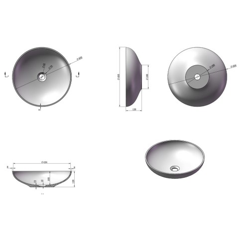 Ensemble plan de toilette et vasque ronde SDVP9L+SDVP3