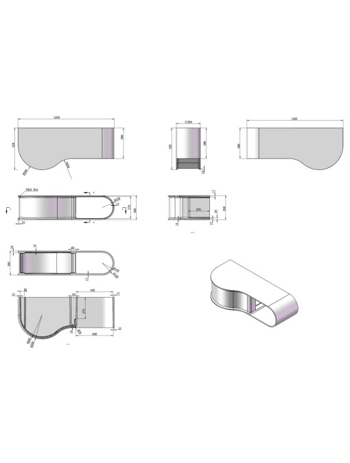 Schéma technique du plan de toilette SDVP9L