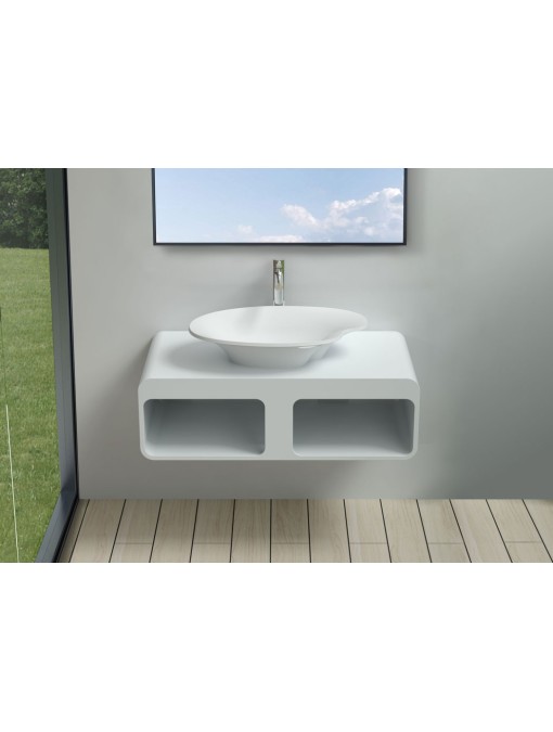 Ensemble plan de toilette SDK52 avec vasque à poser SDV45-N en solid surface