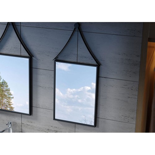 Miroir rectangulaire SDVM5670 avec cadre et système d'accroche noir