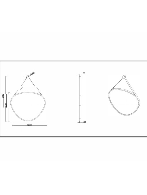 plan et dimensions du miroir SDVM5853