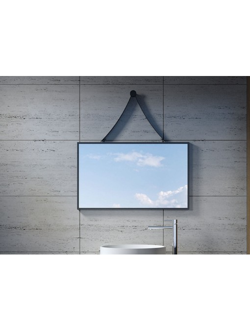Miroir de salle de bain design rectangulaire avec cadre noir SDVM8045