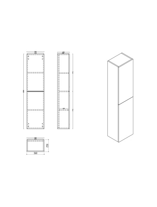 Dimensions meuble colonne CALGIARI 900