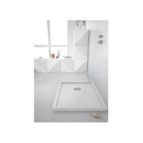 Receveur de douche en Gel coat avec rebords LISO ENMARCADO Blanc 120x80cm