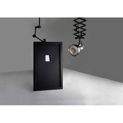 Receveur de douche en Gel coat avec rebords LISO ENMARCADO Noir 140x80cm