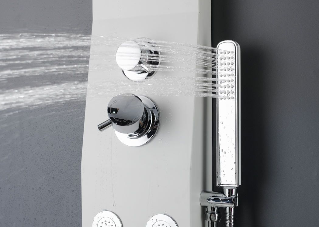 Colonne de douche blanche hydromassante A150, colonne de douche
