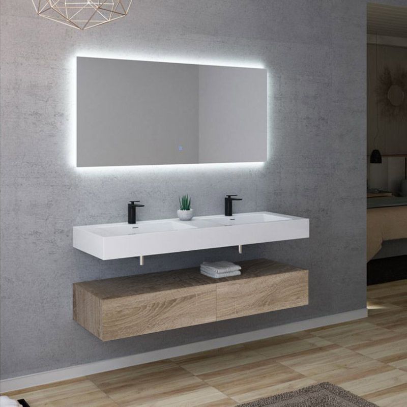 Meuble de 140cm, meuble salle de bain scandinave 140cm, grand plan vasque  Avellino 1400mm