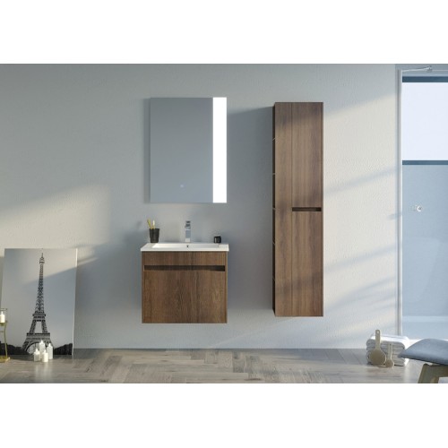 Ensemble de salle de bain compact BOVALINO 600 Chêne Foncé