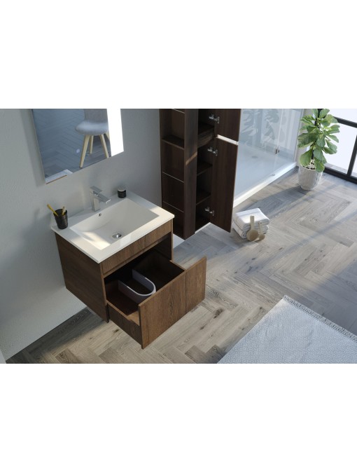 Meuble de salle de bain BOVALINO 600 Chêne Foncé