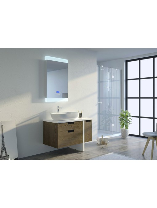 Meuble de salle de bain design et confortable SCARLINO 1000 Chêne Grisé