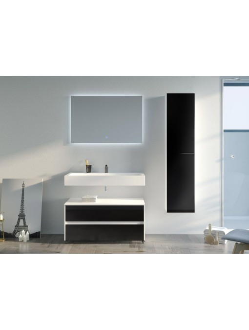Meuble de salle de bain VISENZA 1000 Noir à multiple rangements