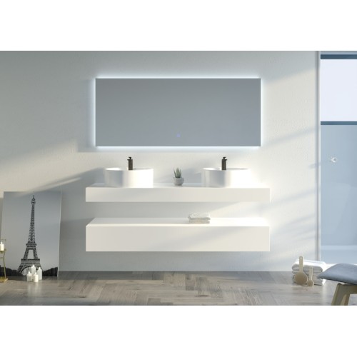 Meuble double vasque de salle de bain MANCIANO 1600