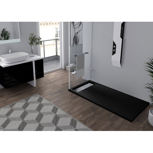 Receveur de douche en Gel coat ALICANTE Noir 160x80cm