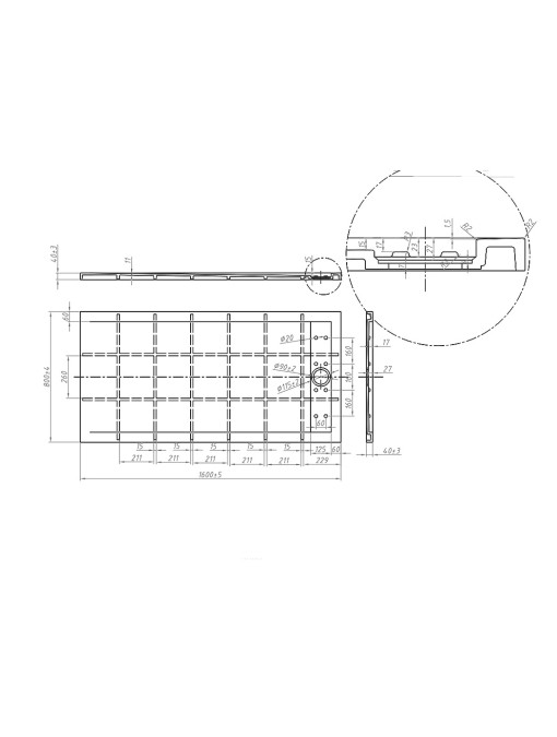 plan receveur de douche ALICANTE Noir 160x80cm