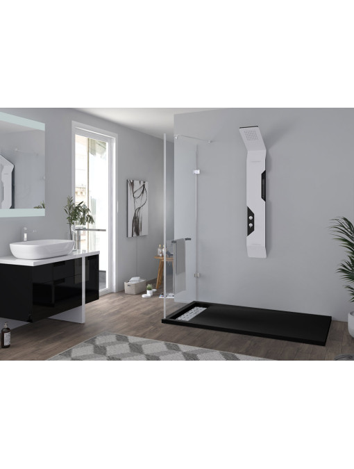 Receveur de douche en Gel coat noir 160cm