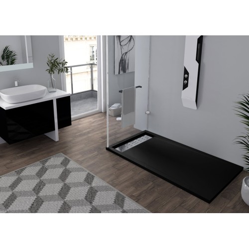 Receveur de douche en Gel coat ALICANTE Noir 160x90cm