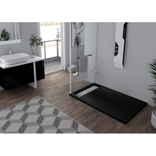 Receveur de douche en Gel coat ALICANTE Noir 140x90cm