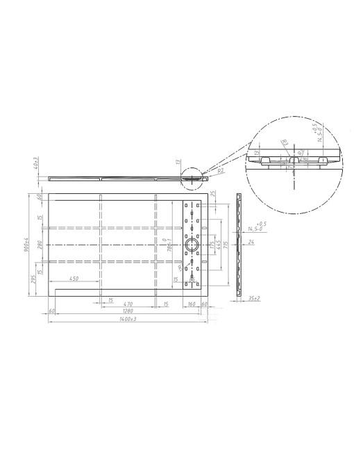 Plan receveur ALICANTE Noir 140x90cm