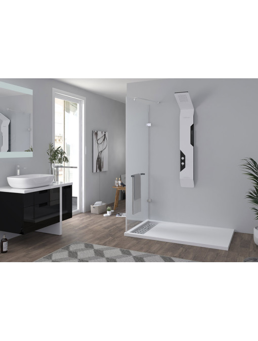 Receveur de douche rectangulaire en Gel coat Blanc 140x90cm