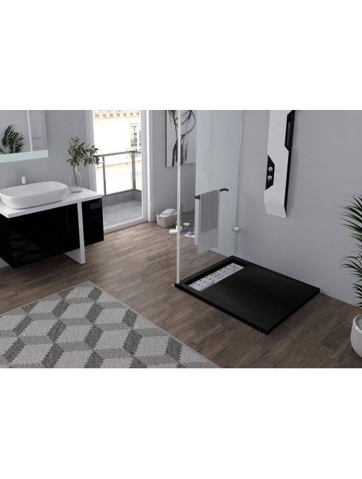 Receveur de douche rectangulaire ALICANTE Noir 100x90cm