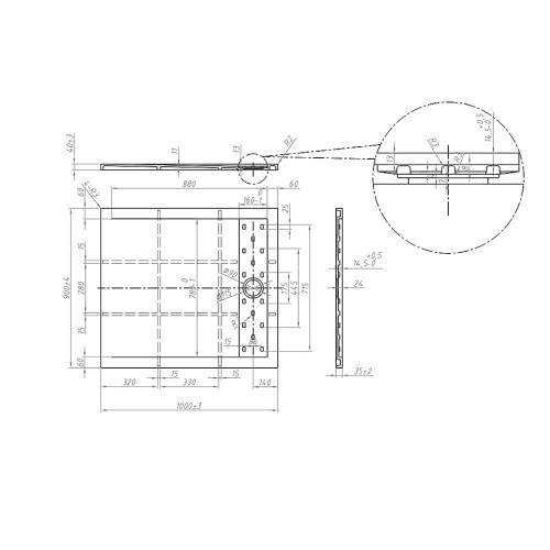 Receveur de douche en Gel coat ALICANTE Noir 100x90cm