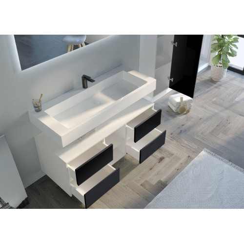 Ensemble de meuble de salle de bain VISENZA 1200 Noir