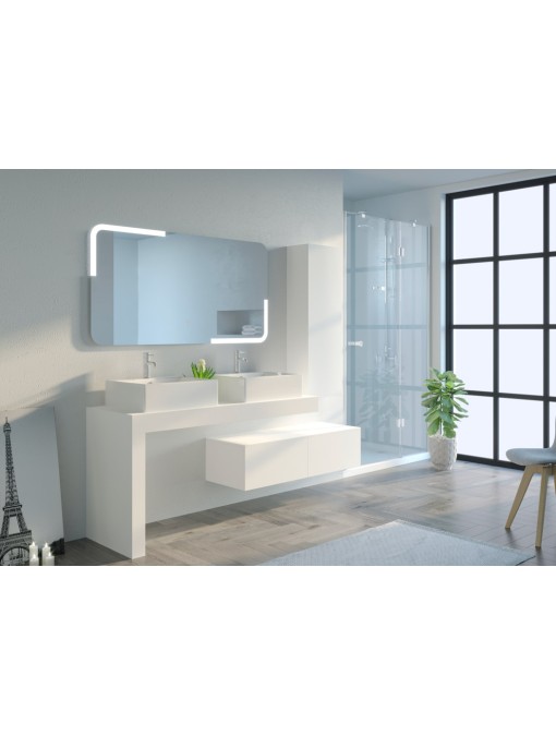 Meuble de salle de bain MELIZZANO 1400 Blanc