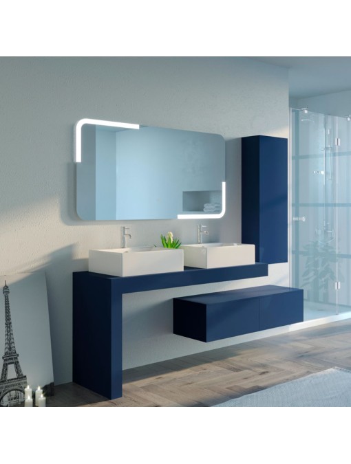 Meuble de salle de bain Melizzano 1400 Bleu saphir