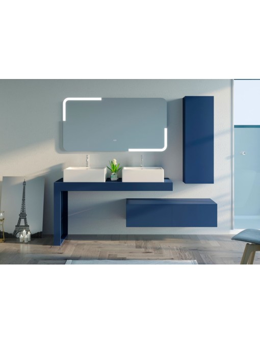 Meuble de salle de bain Melizzano 1400 Bleu saphir