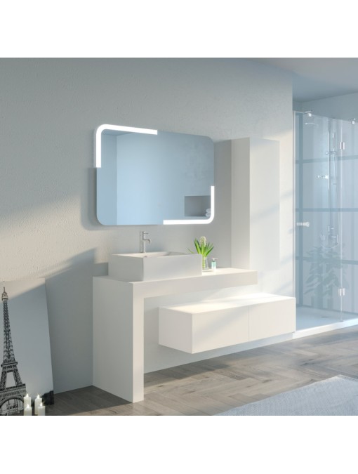 Meuble de salle de bain MELIZZANO 1100 Blanc