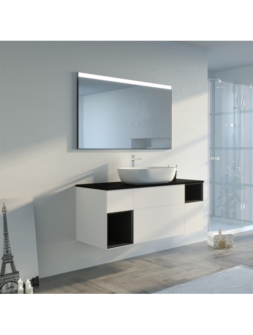 Meuble simple vasque SORIANO Blanc