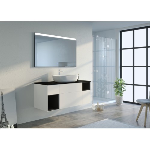 Meuble simple vasque SORIANO Blanc