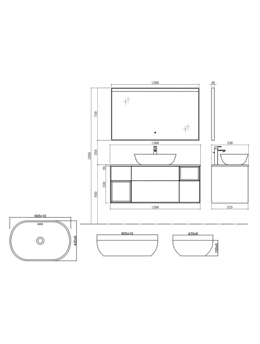 Plan dimensions SORIANO Blanc