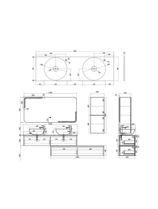 Meuble de salle de bain DOLCE VITA Blanc