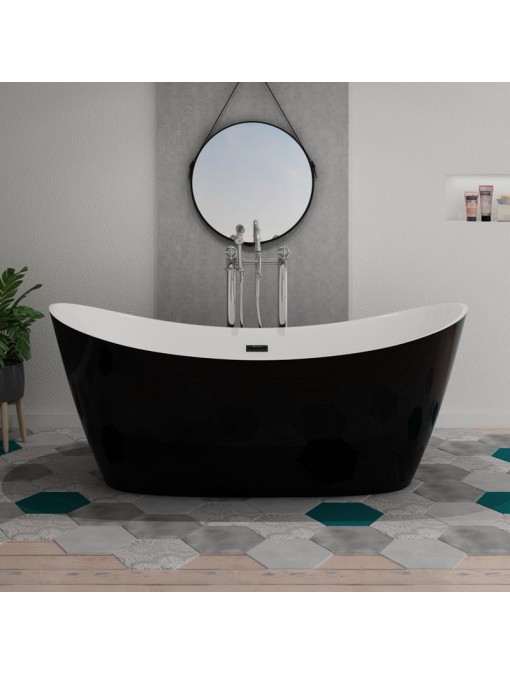 Baignoire ilot noire Bolsena Black