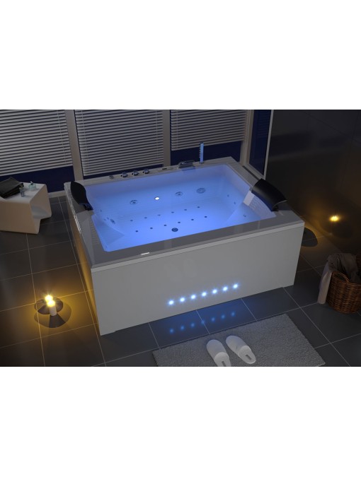 Baignoire balneo rectangulaire deux places Elle&Lui 40 jets