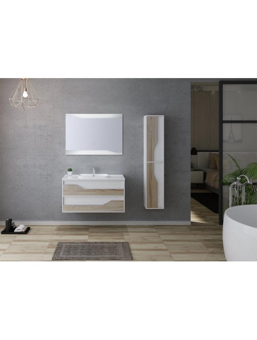 Ensemble de meubles salle de bain URBINO 1000 Scandinave et Blanc