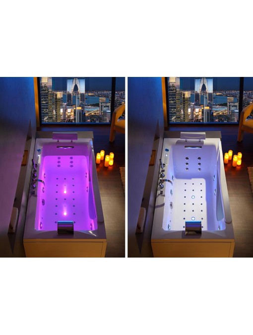 Jets de massage et spot lumineux écaliré par LED