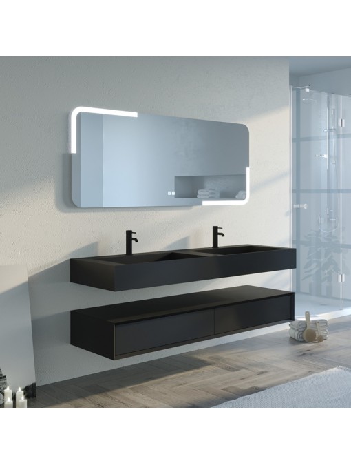 Meuble double vasque de salle de bain FLORENTINO 1600N