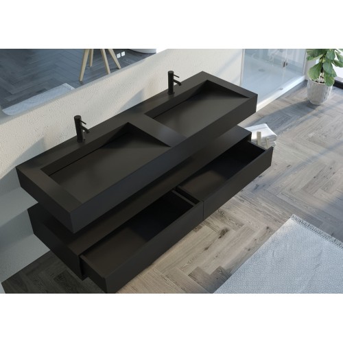 Meuble double vasque de salle de bain FLORENTINO 1600N