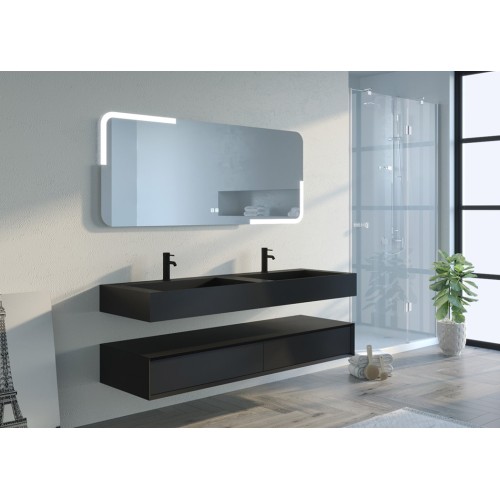 Meuble double vasque de salle de bain FLORENTINO 1600N