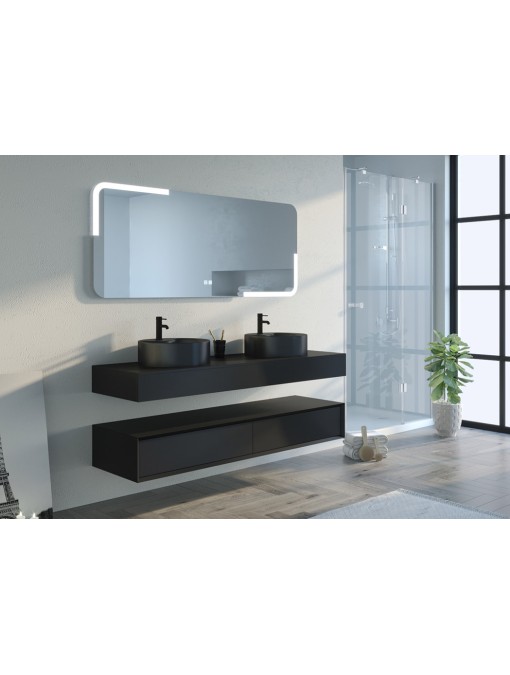 Ensemble de Meuble de salle de bain FABRIANO 1600 Noir mat