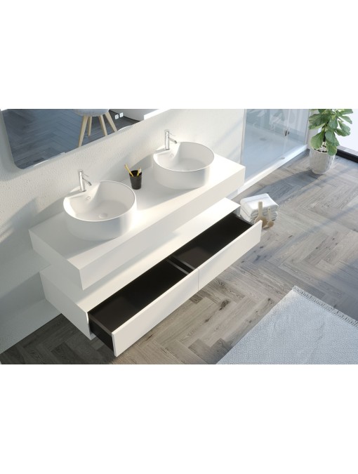 Rangements Meuble de salle de bain FABRIANO 1400 blanc mat