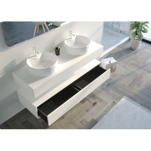 Magnifique Meuble de salle de bain FABRIANO 1400 blanc mat