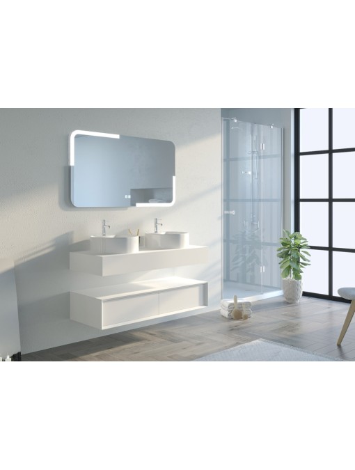 Bel ensemble Meuble de salle de bain FABRIANO 1200 Blanc mat