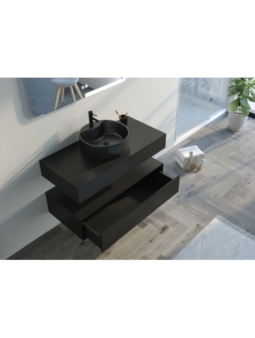 Rangements Meuble de salle de bain FABRIANO 1000 Noir mat