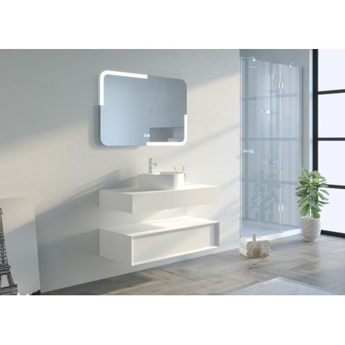 Meuble lumineux pour de salle de bain | FABRIANO 1000 Blanc mat