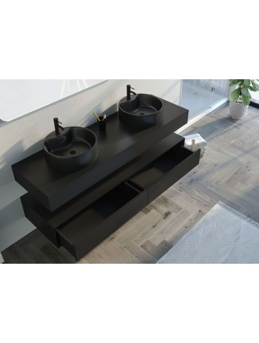Meuble de salle de bain FABRIANO 1600 Noir mat