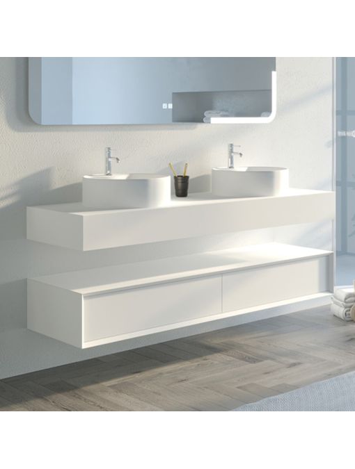 Meuble de salle de bain FABRIANO 1600 blanc mat