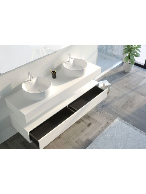 Meuble de salle de bain FABRIANO 1600 blanc mat